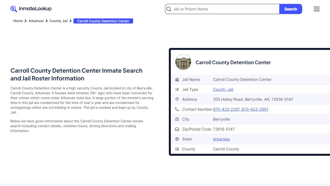 Carroll County Detention Center Inmate Search, Jail ... - Inmate Lookup